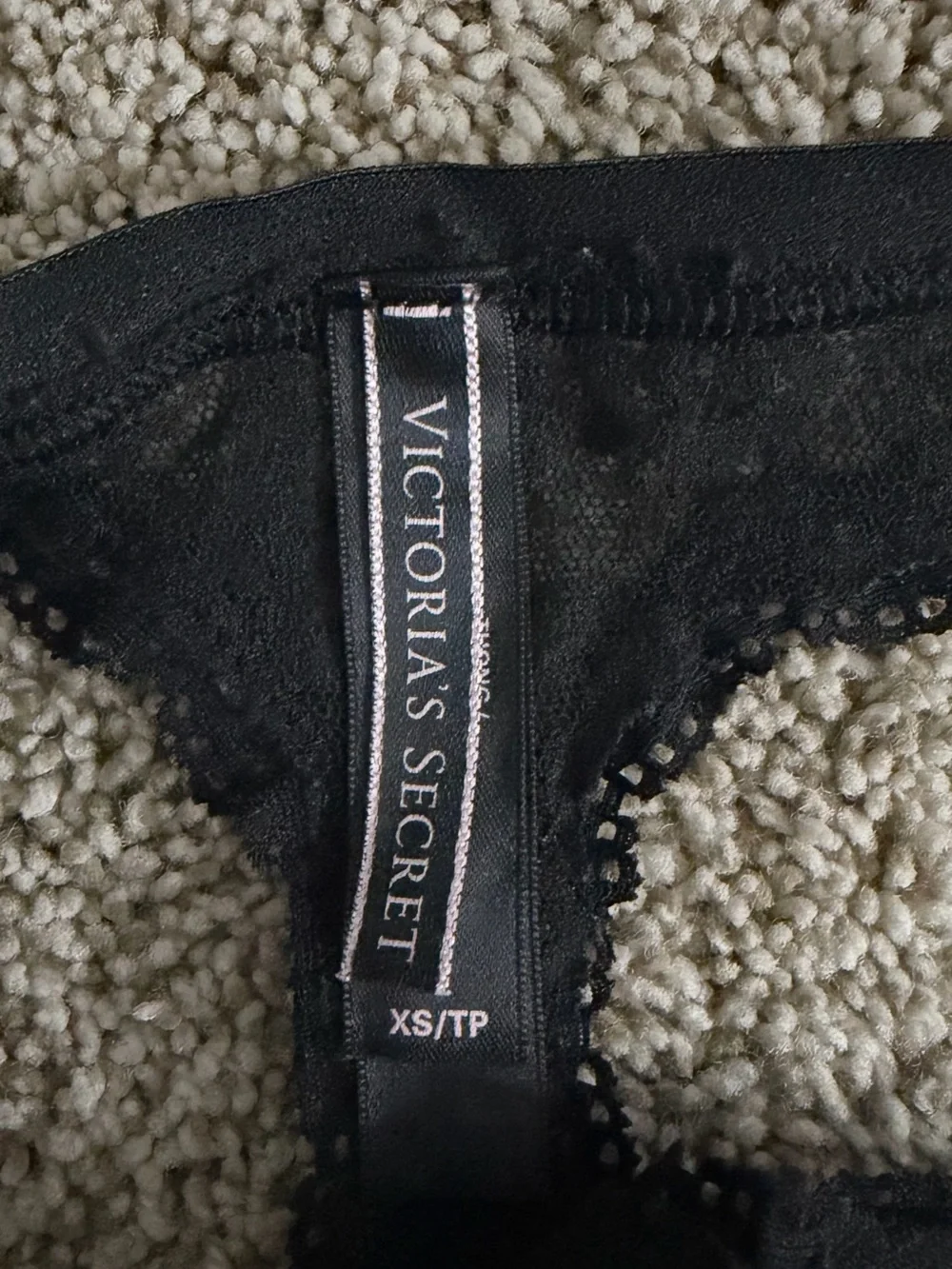 Victoria's Secret Black Lace Thong Panty